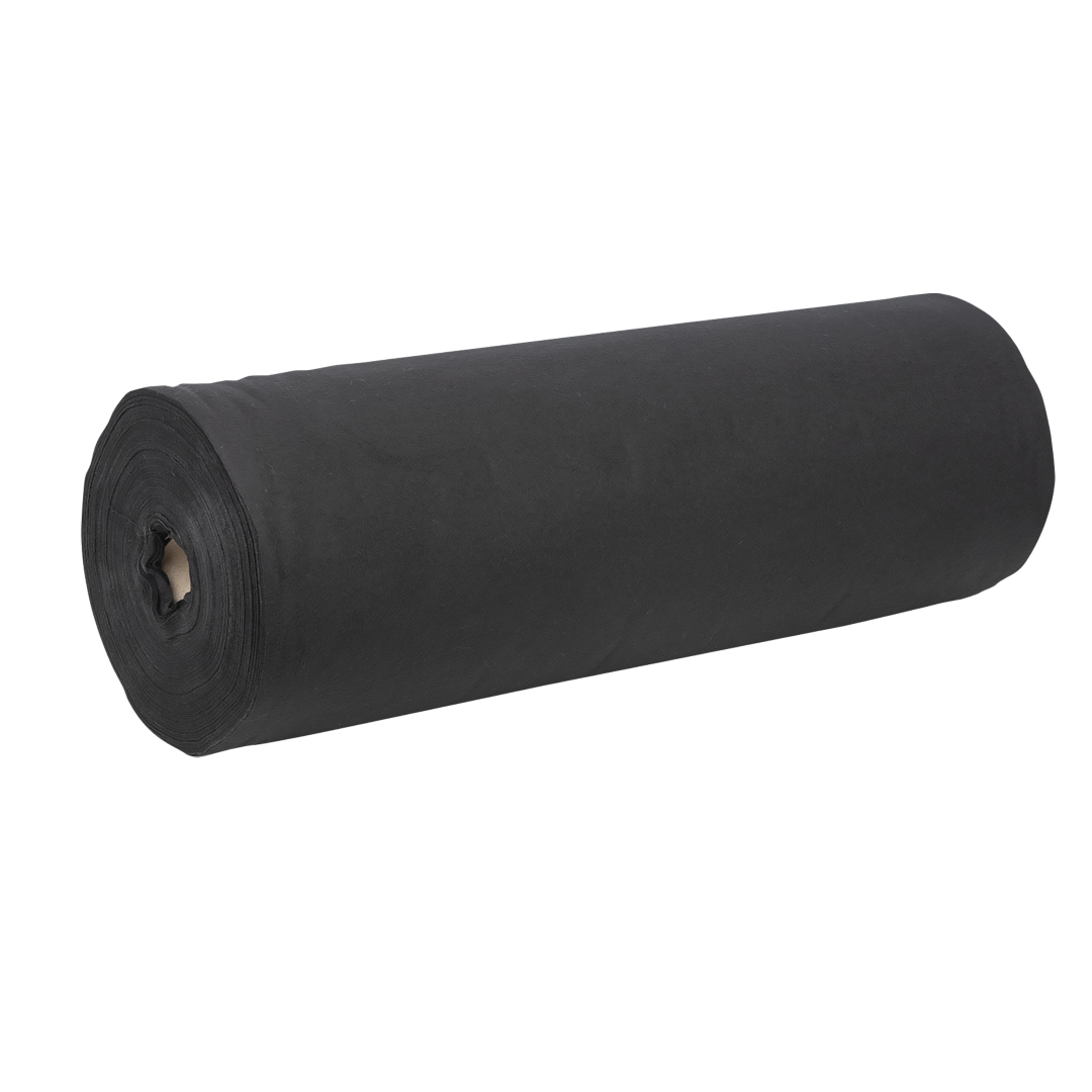 Deko Molton 160 g/m² Rol Zwart – 0,60 x 60 m Podiumrok Inclusief 3 Rollen Dubbelzijdig Tape