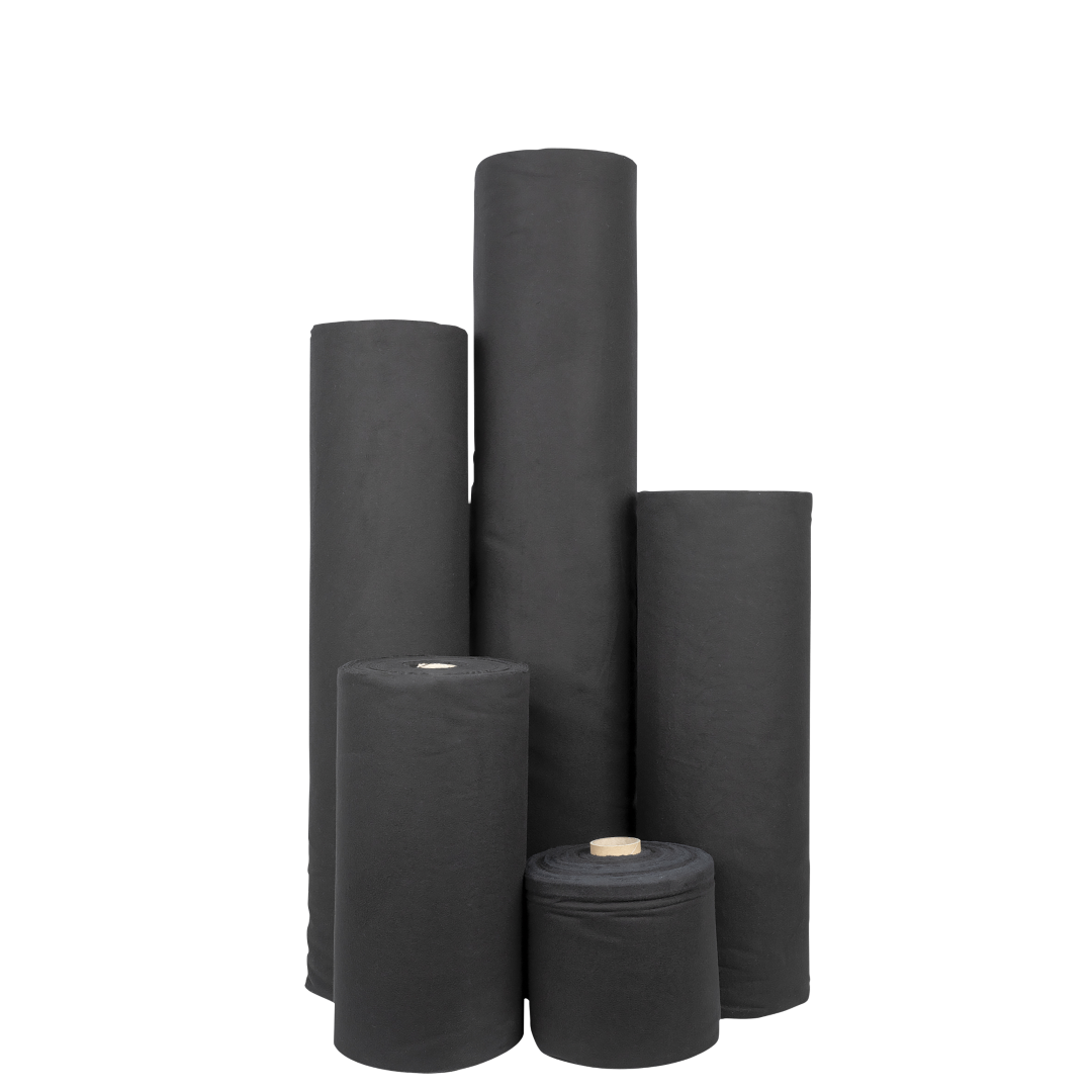 Deko Molton 160 g/m² Rol Zwart – 1,00 x 60 m Podiumrok van de rol