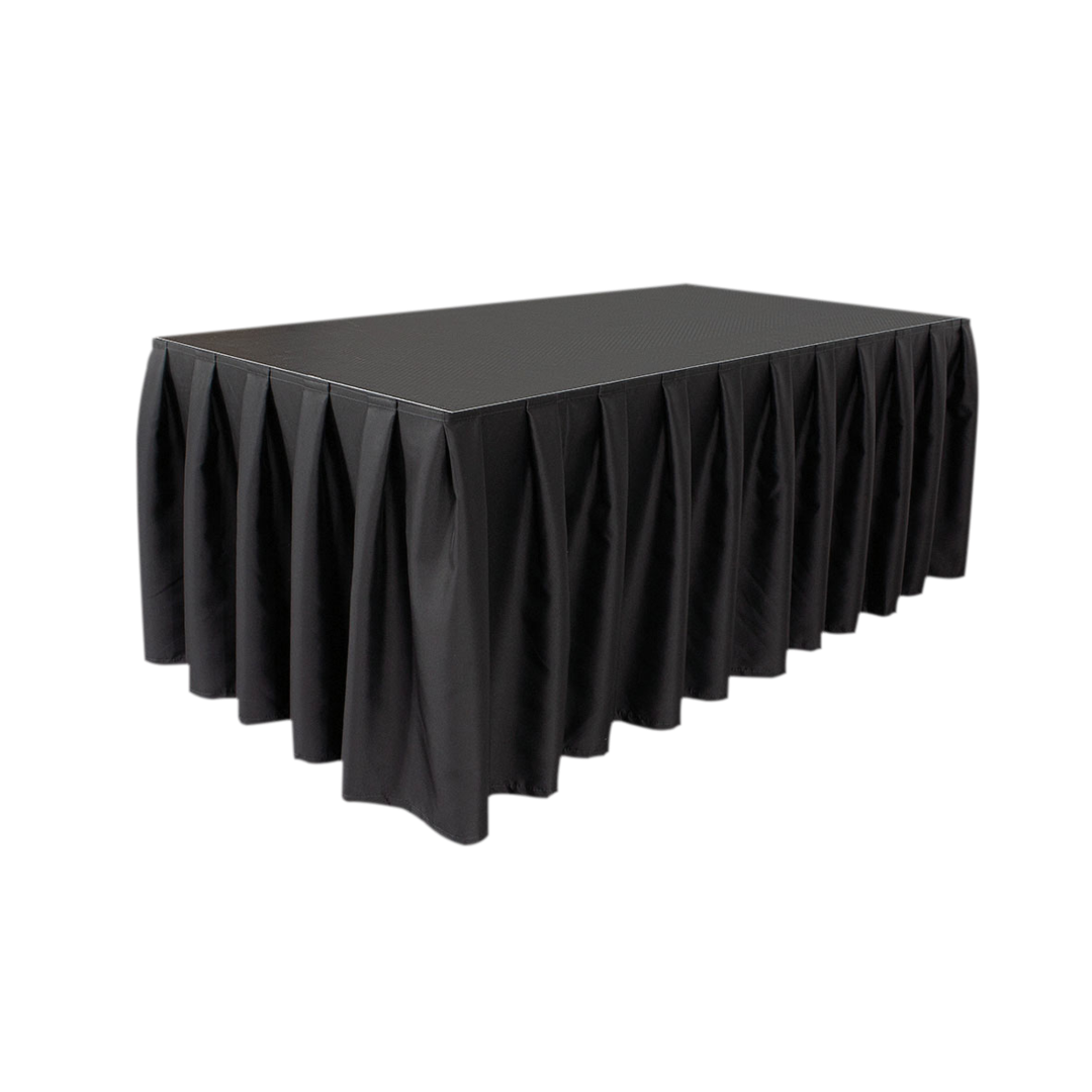 Stage Skirt MCS 300 g/m² Geplooid Zwart – 620 x 60 cm Podiumrok