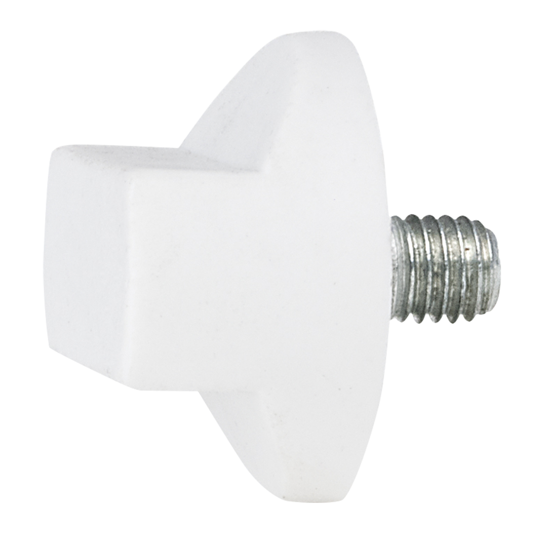 Witte draaiknop voor Pipe & Drape ligger M10 x 12 mm Wit