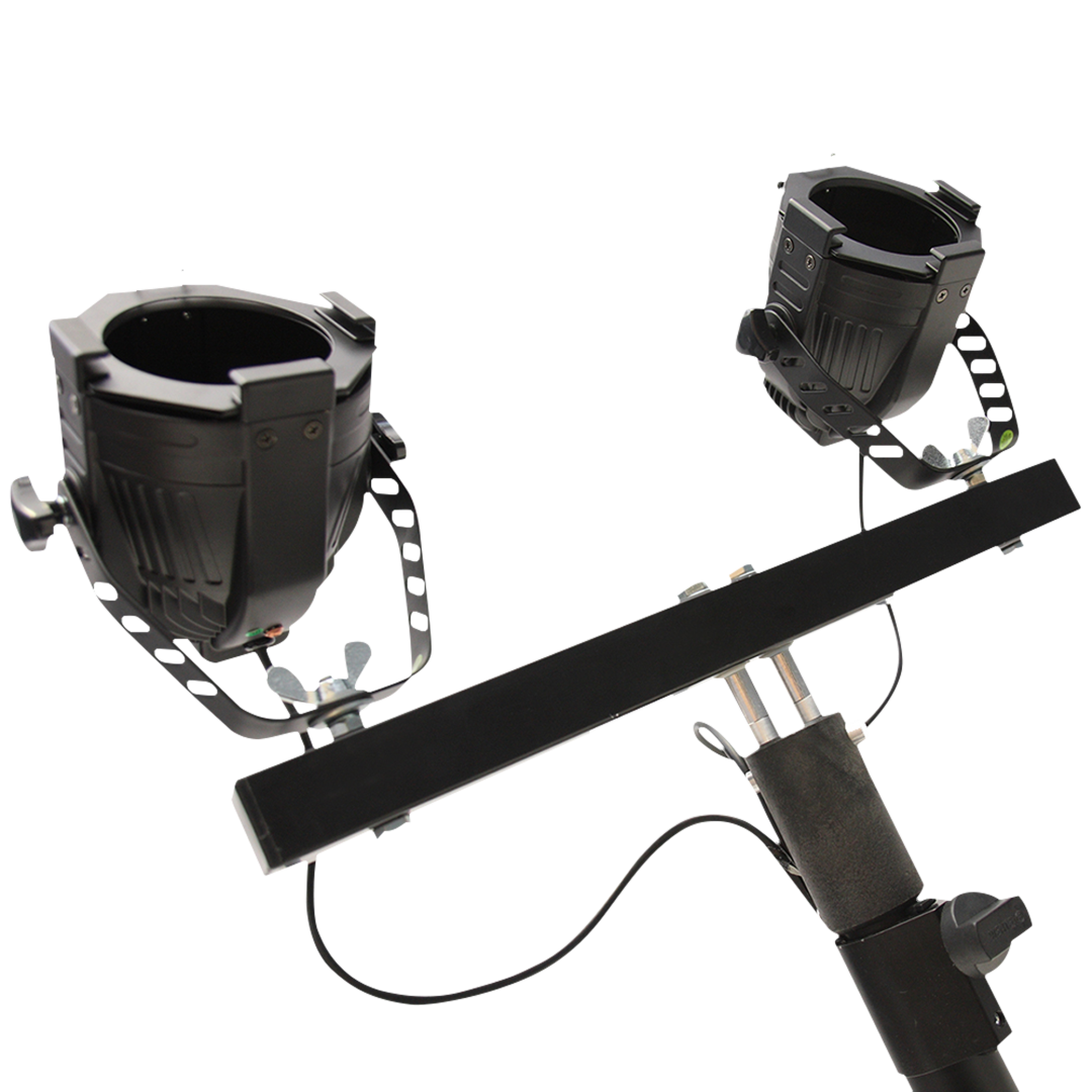 4-Point T-Bar 60 cm Zwart  Dwarsbalk voor op de Pipe & Drape staander voor twee spots
