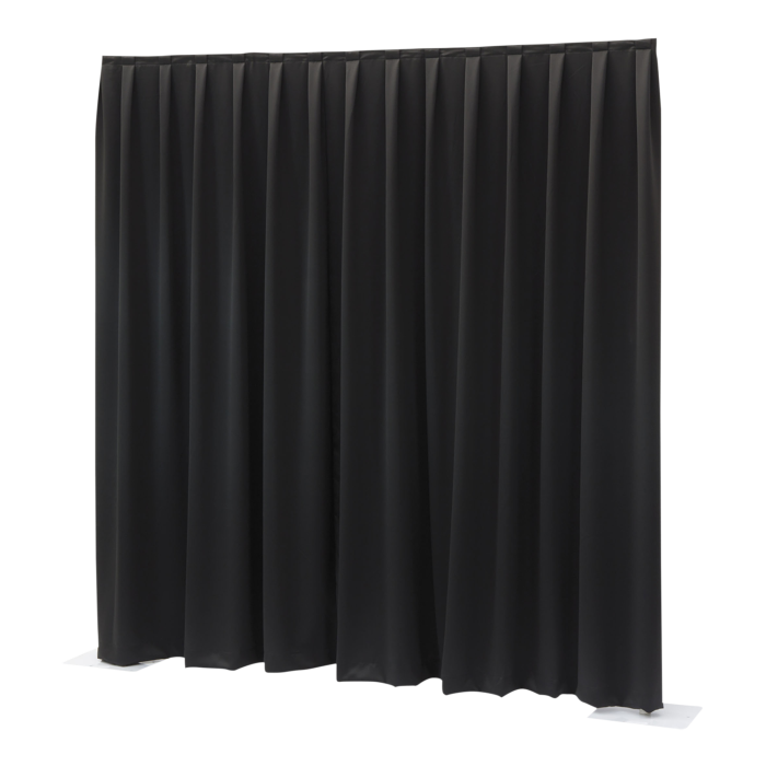 Pipe & Drape Gordijn MGS 175 g/m² | Zwart 330 x 500 cm hoog - Geplooid