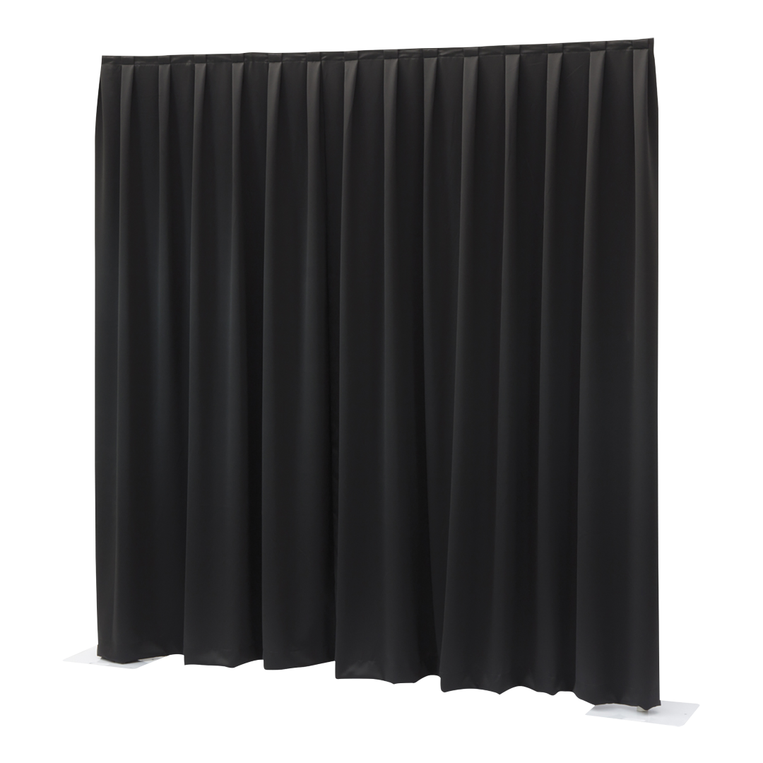 P&D Curtain MCS 300 g/m² Premium Zwart 330 x 300 cm geplooid doek Pipe & Drape