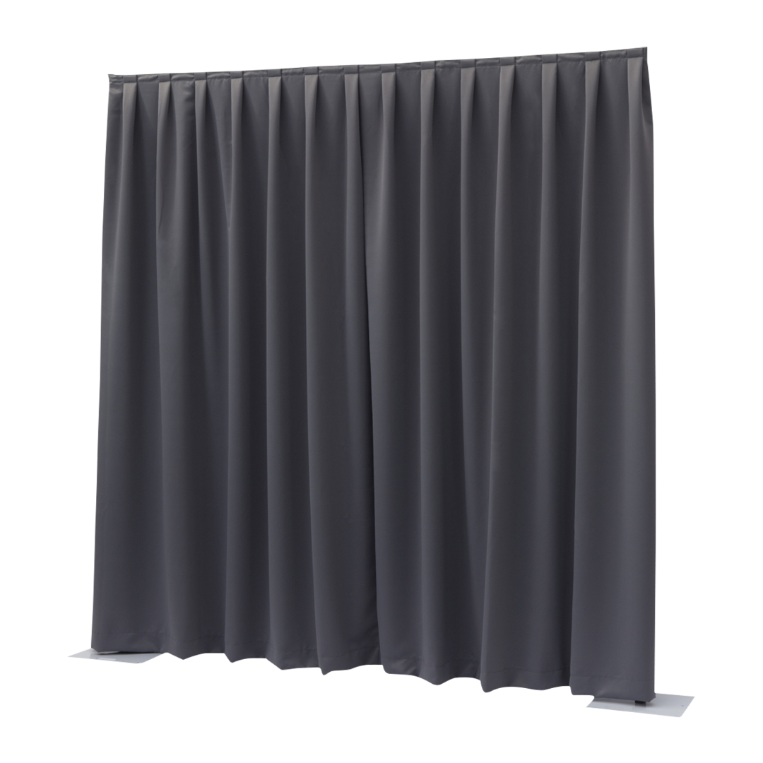 Gordijn Dimout 260 g/m² Donkergrijs 330 x 300 cm hoog geplooid Pipe & Drape