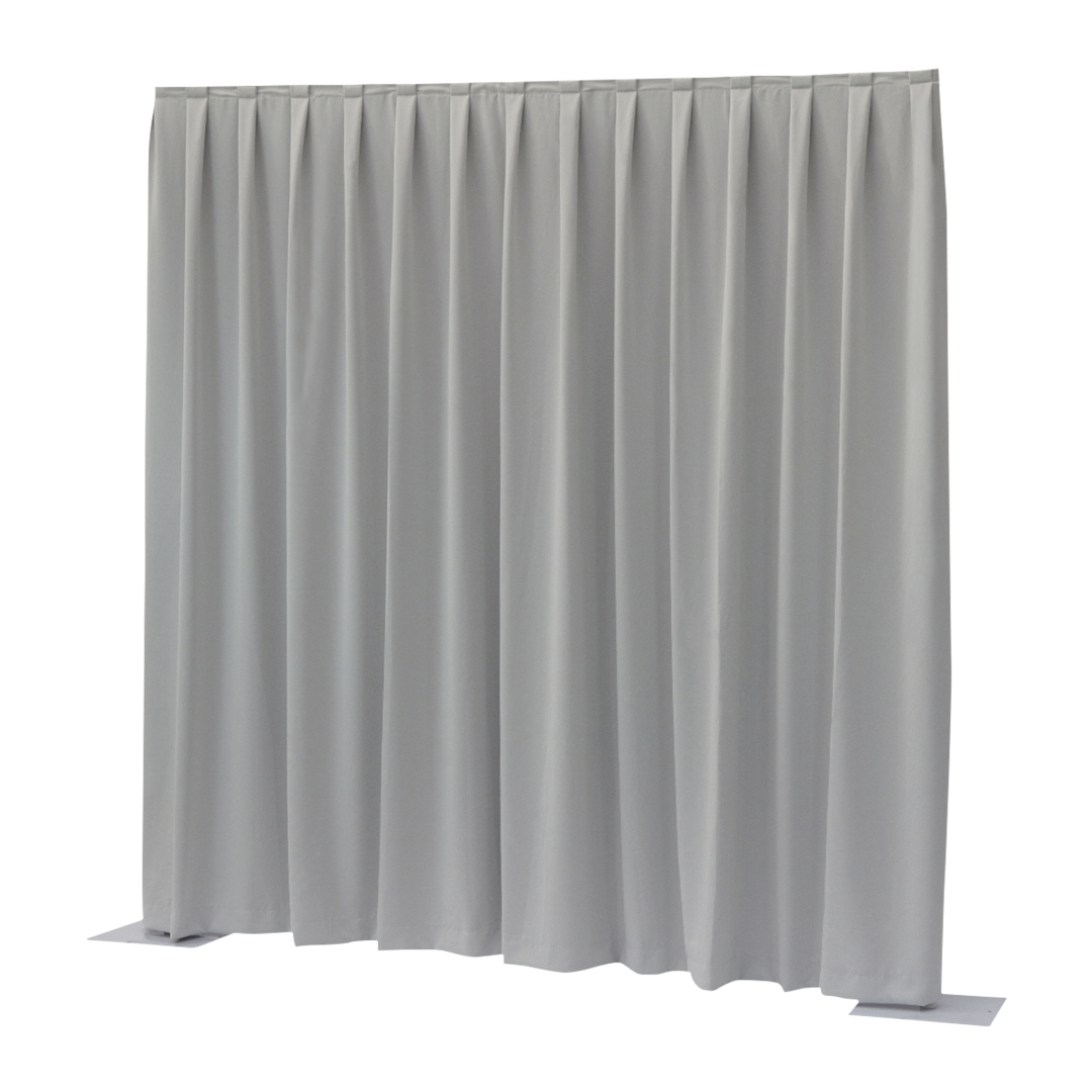 Gordijn Dimout 260 g/m² Lichtgrijs 330 x 400 cm geplooid Pipe & Drape