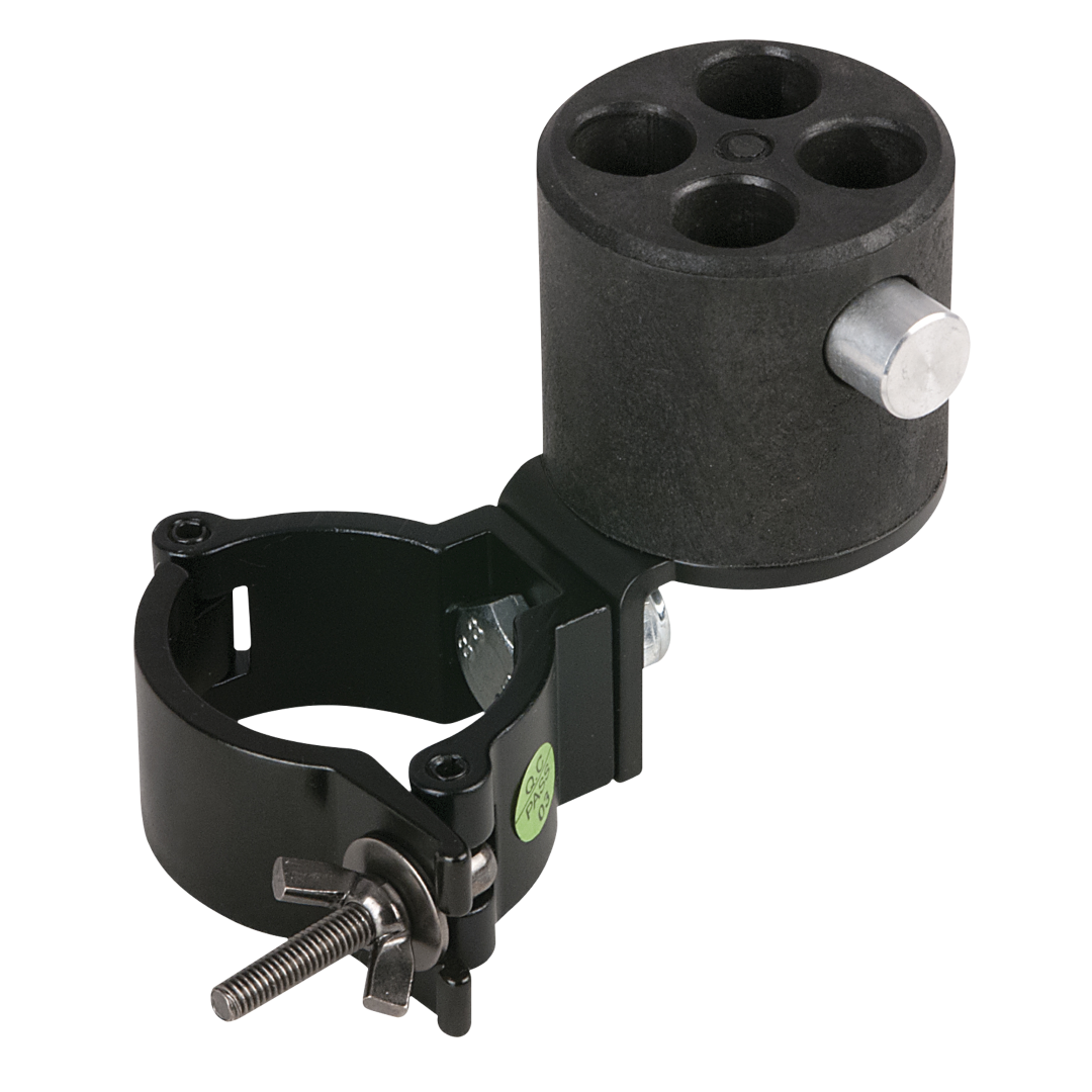 Pipe & Drape Angled Bracket met 4-weg Connector | Zwart