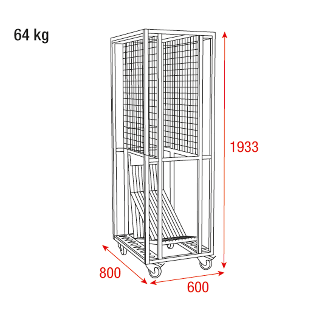 Pipe & drape Transport Trolley voor 27 m Gordijn + Bevestigingsmateriaal