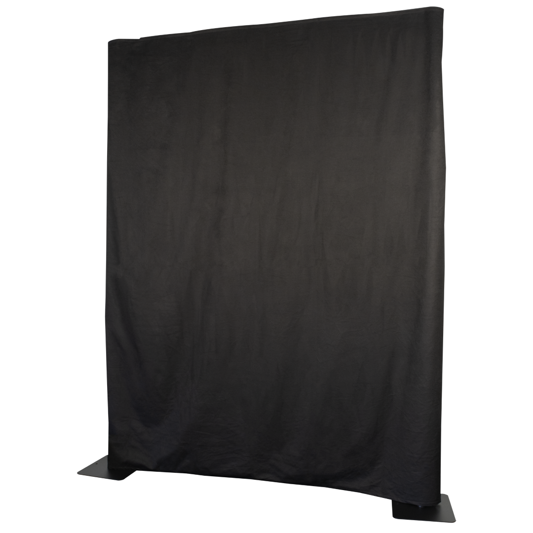 P&D Curtain Molton 300 g/m² Premium Zwart 330 x 300 cm hoog ongeplooid Doek Pipe & Drape