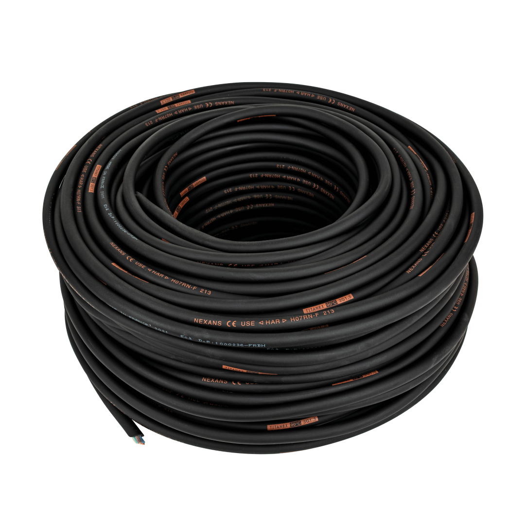 Neoprene Cable, Black 100 m rol - 3x 2,5 mm²