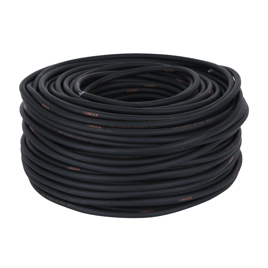 Neoprene Cable, Black 100 m rol - 3x 1,5 mm²