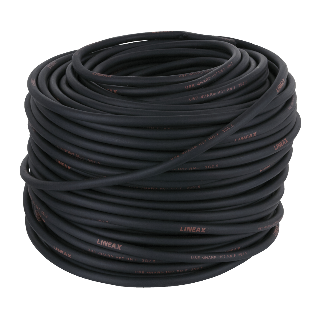 Neoprene Cable, Black 100 m spoel/3x 2,5 mm²