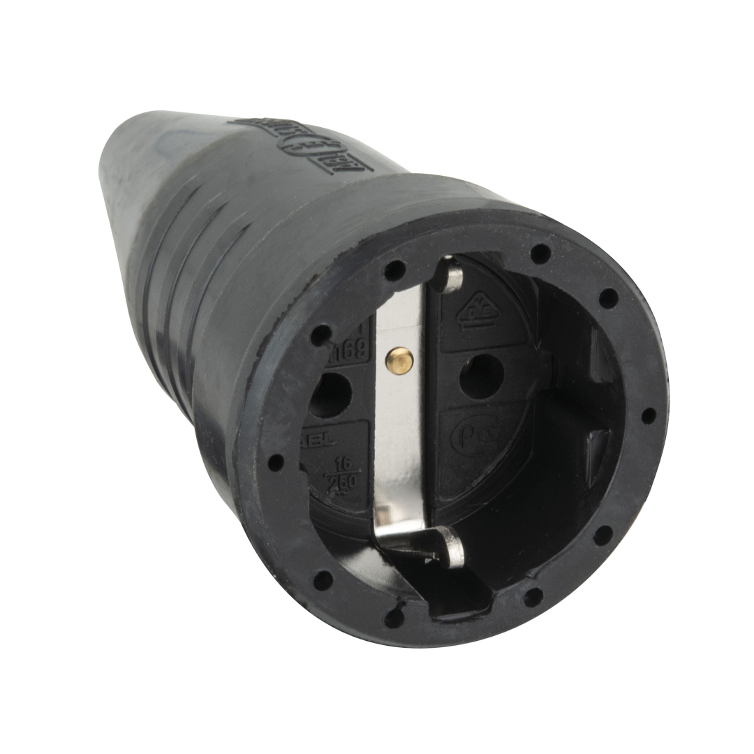 Rubber Schuko Connector Female 240 V - CEE 7/VII