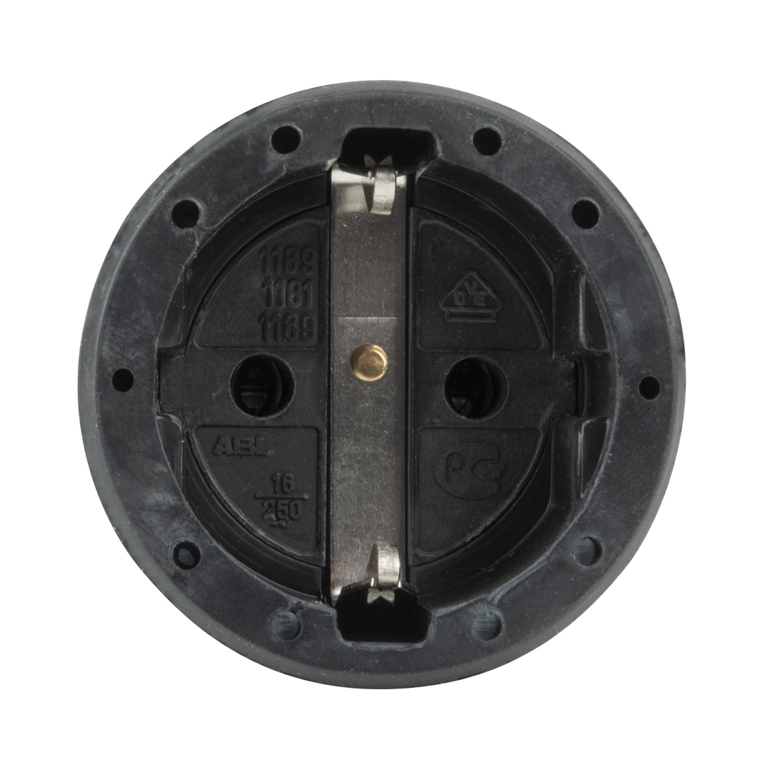 Rubber Schuko Connector Female 240 V - CEE 7/VII