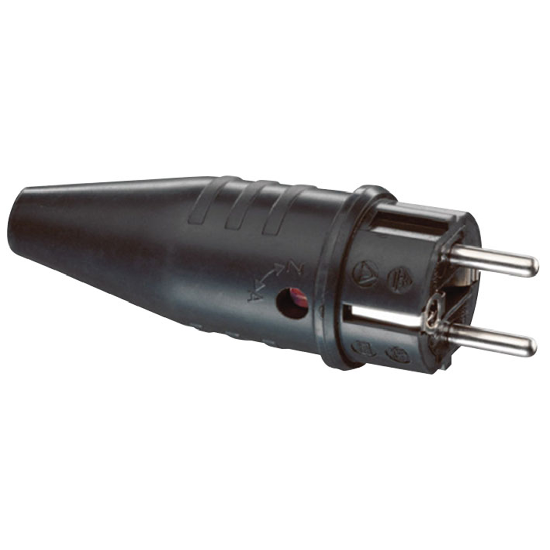 Rubber Schuko Connector Male 240 V - CEE 7/VII