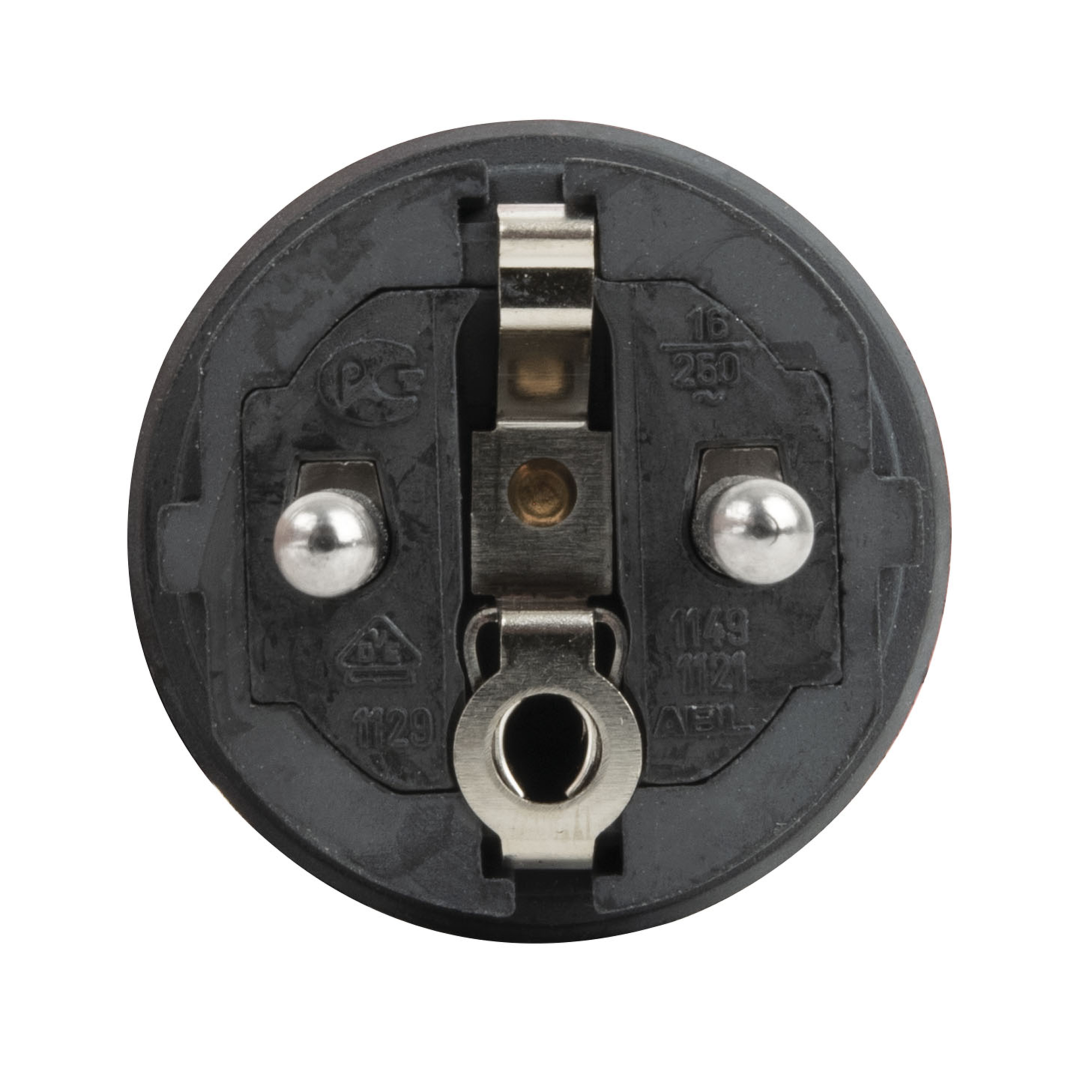 Rubber Schuko Connector Male 240 V - CEE 7/VII