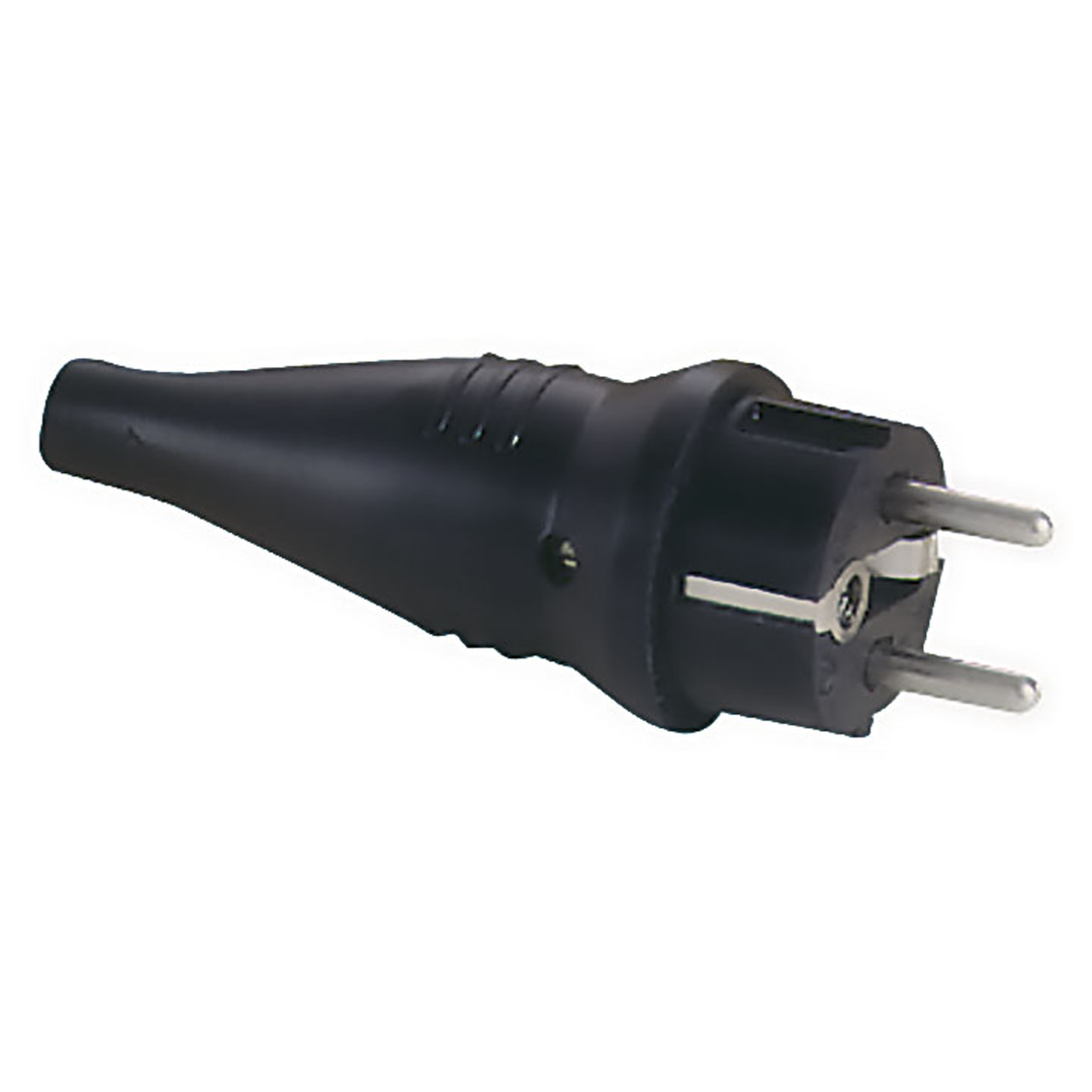 Rubber Schuko Connector Male 240 V - CEE7/VII