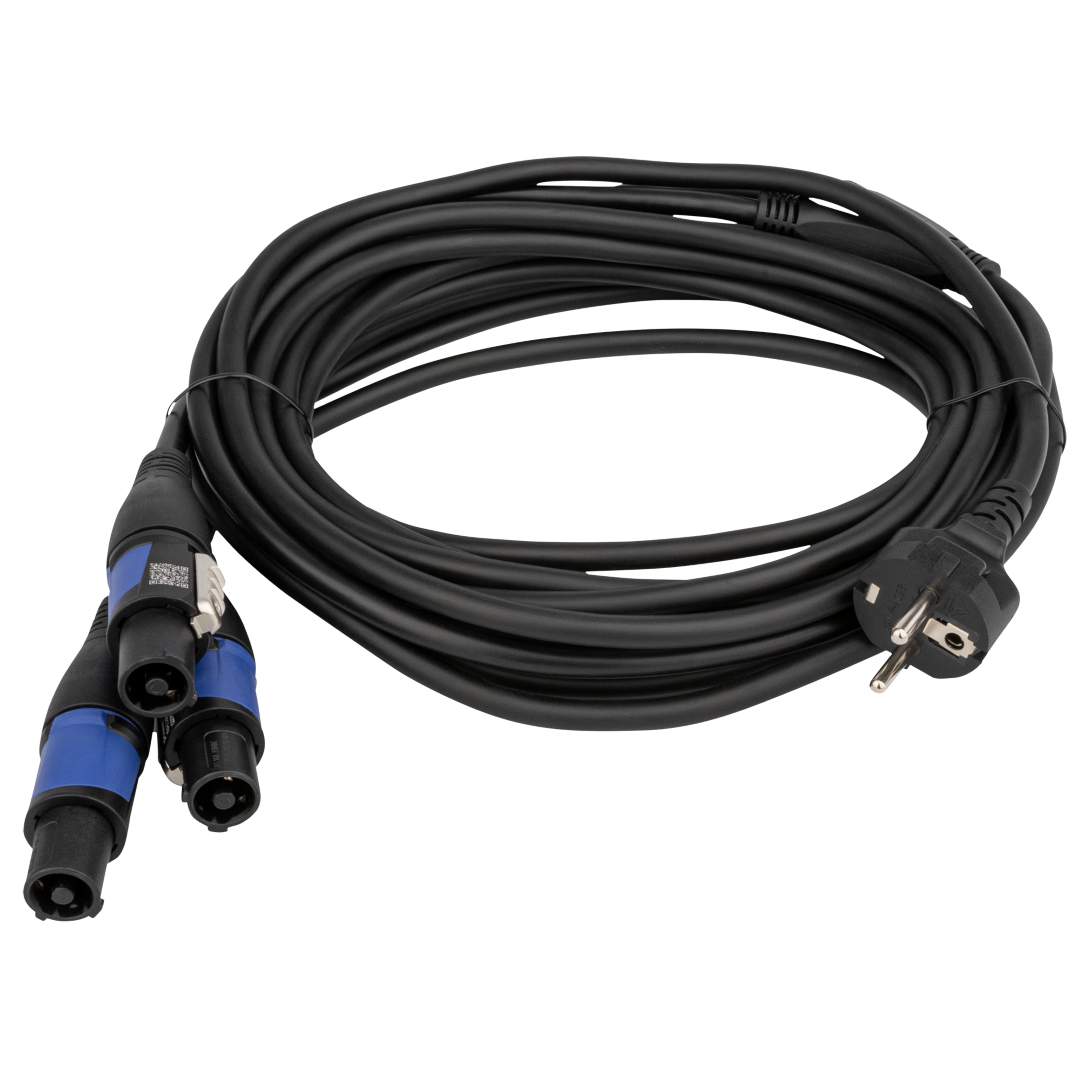 Schuko to Neutrik powerCON splitter 3-way 5 m