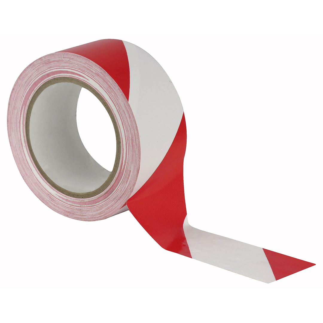 Floor-Marking Tape Rood/wit - 50 mm / 33 m