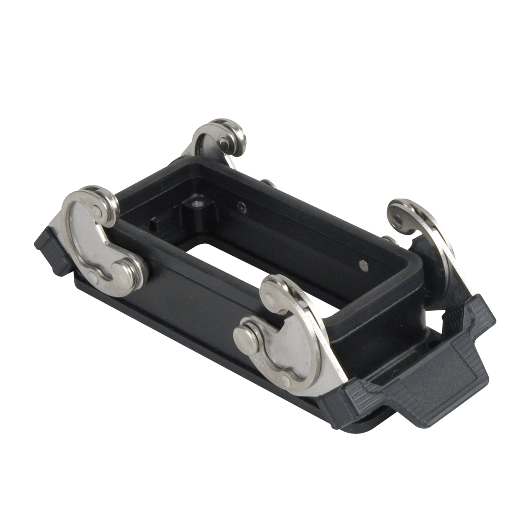 16/72-pin Chassis Open Bottom/Clips Zwart