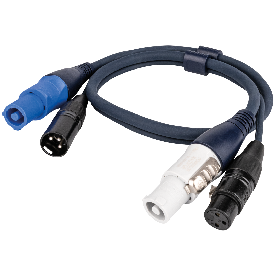 FP17 Hybrid Cable - powerCON & 3-pin XLR - Audio / Power 0,75 m