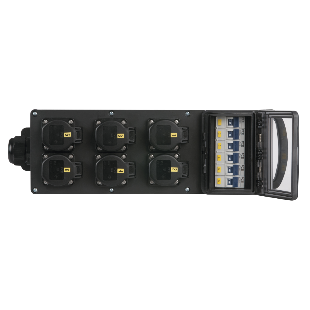 MPD-616 Power Splitter CEE 32 A 6x Schuko stopcontact, Type F