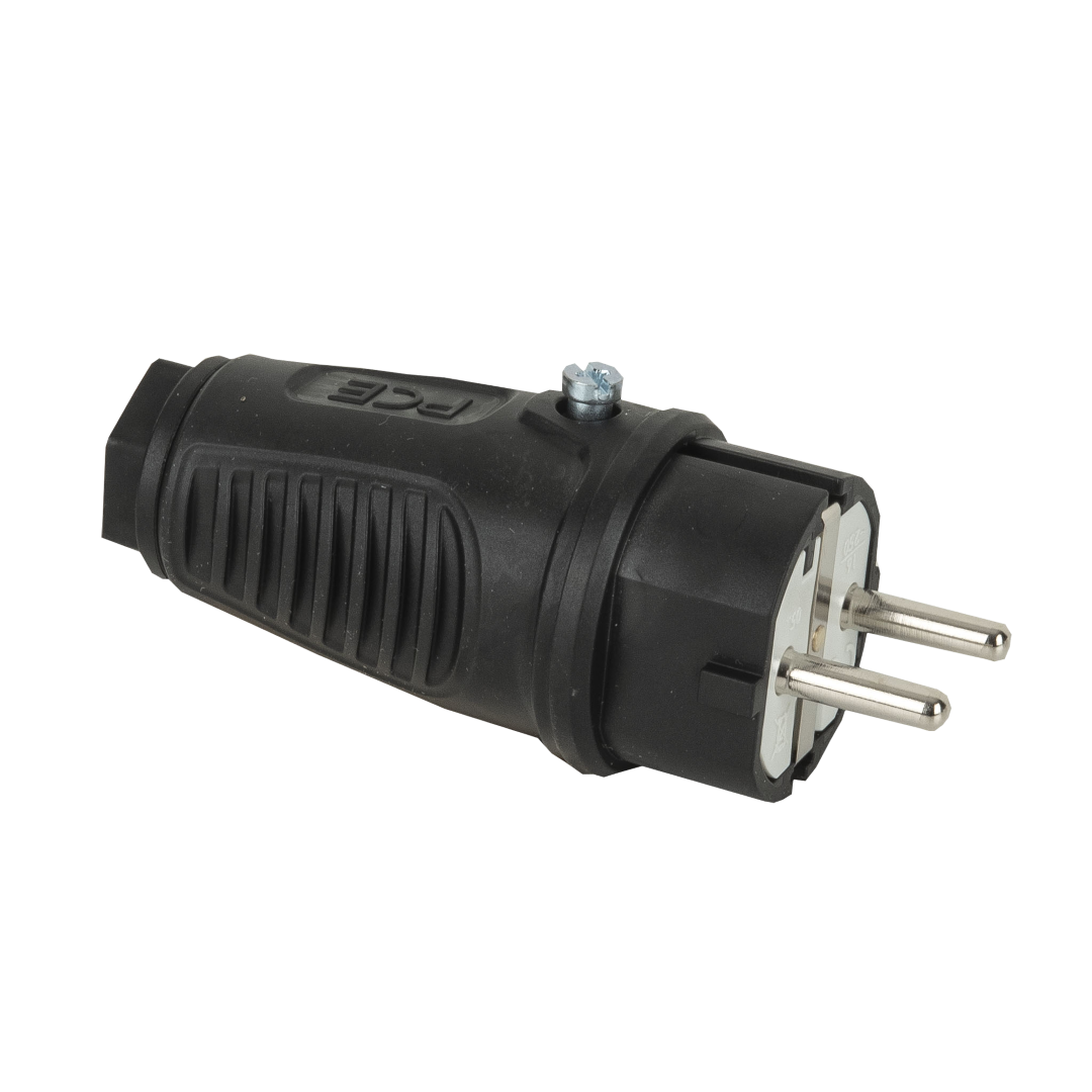 Rubber Schuko Connector Male PCE - IP44
