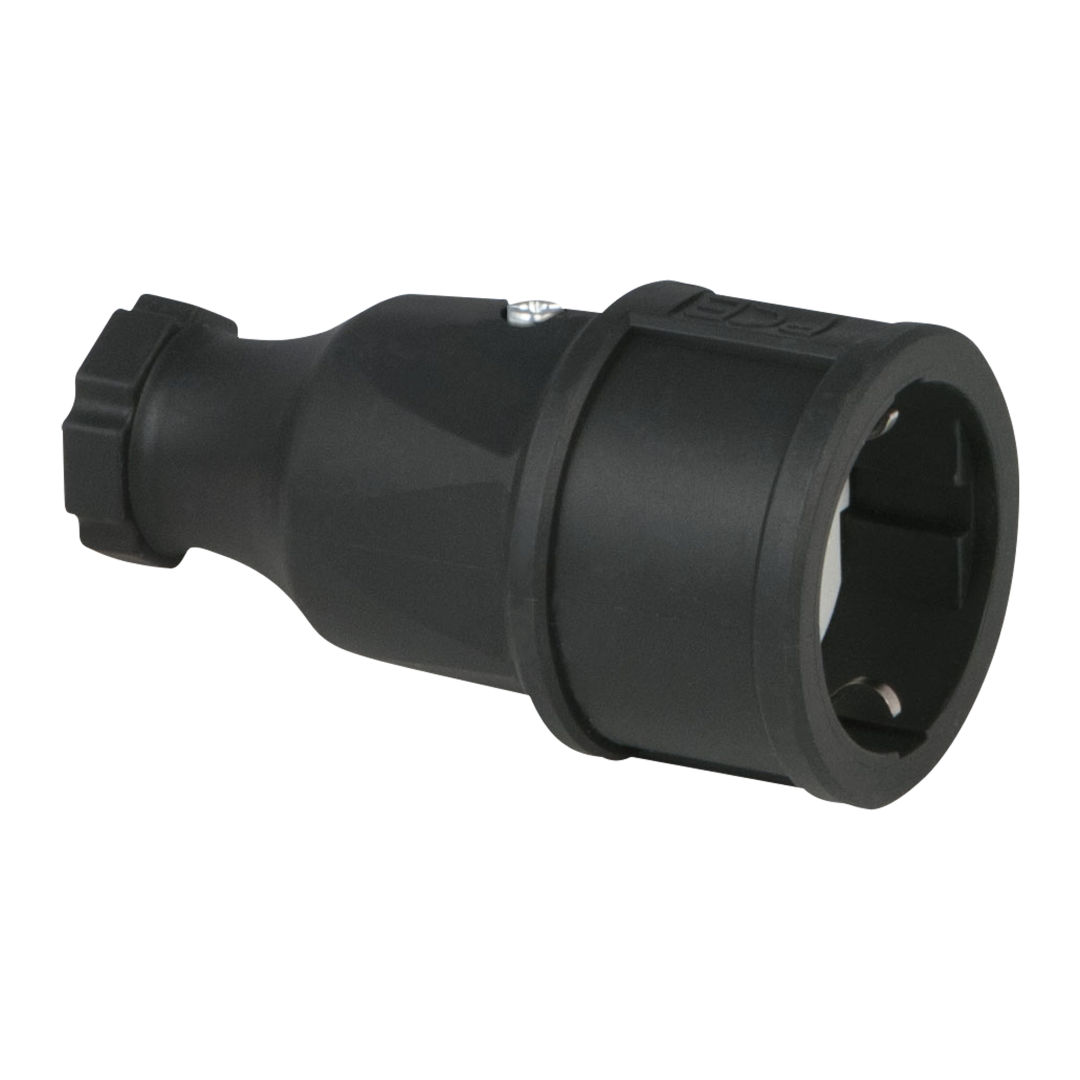 Rubber Schuko Connector Female PCE - IP20