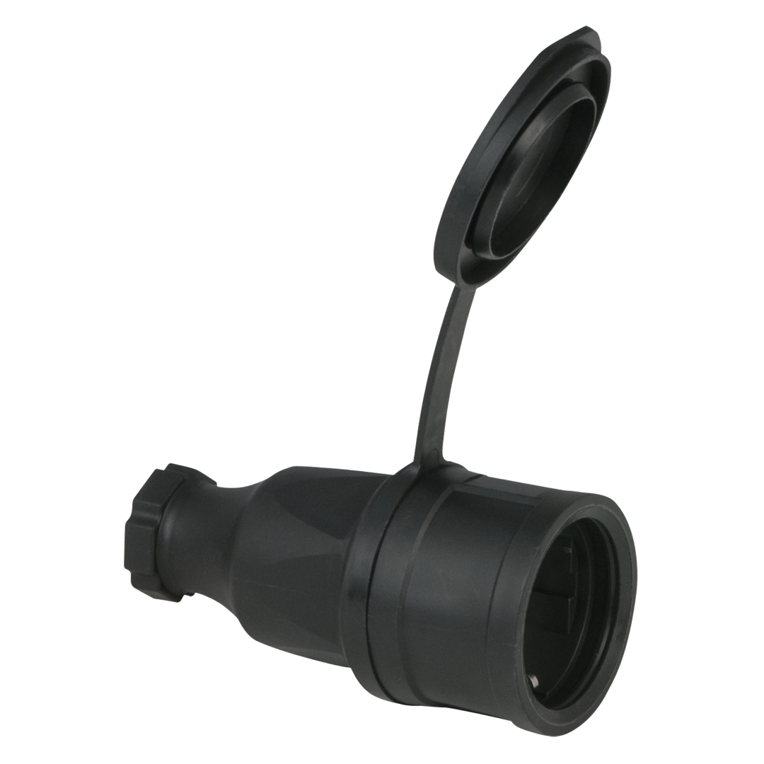 Rubber Schuko Connector Female PCE - IP44