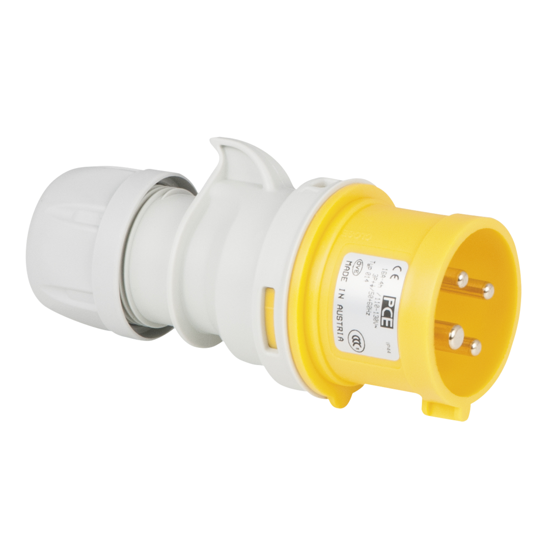 CEE 16 A/110 V 4P Plug - male - yellow Geel - IP44