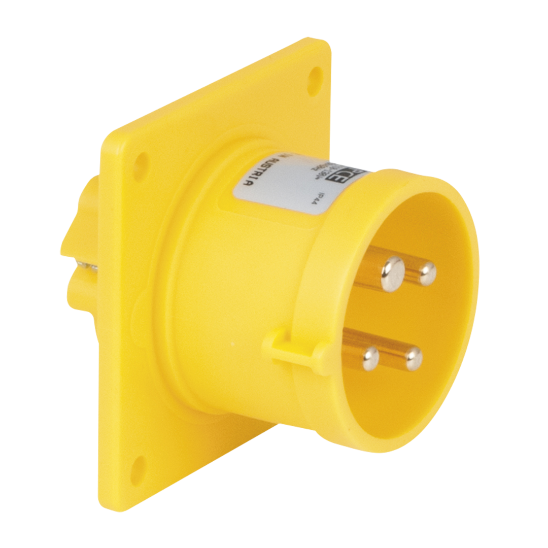 CEE 16 A/110 V 4P Socket - male - yellow Geel - IP44