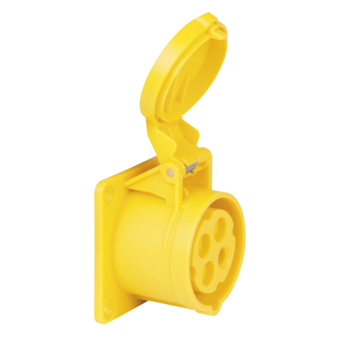 CEE 16 A/110 V 4P Socket - female - yellow Geel - IP44