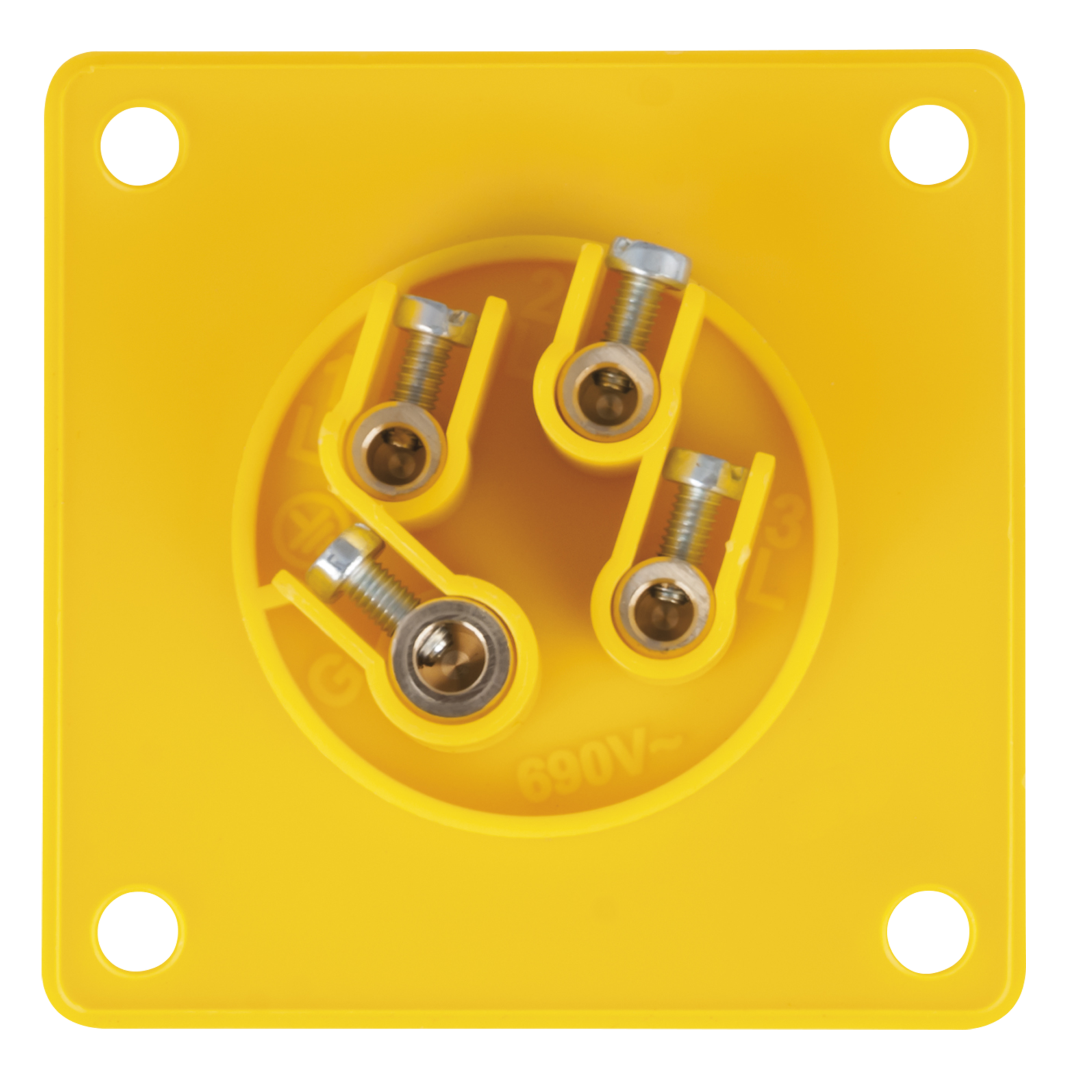 CEE 16 A/110 V 4P Socket - female - yellow Geel - IP44