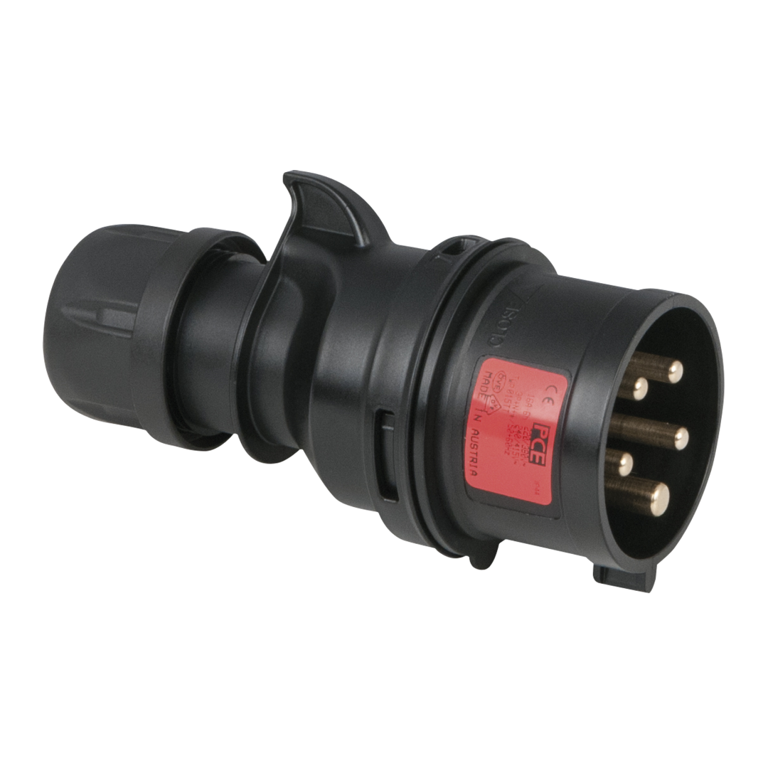 CEE 16 A/400 V 5-pin Plug male Zwart - Turbo Terminal - screwless - IP44