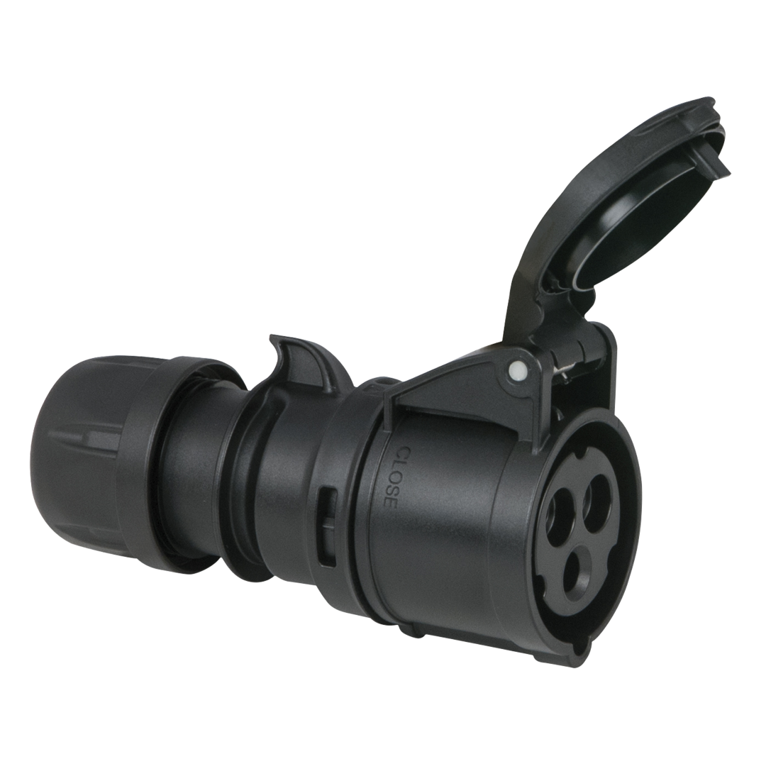 CEE 16 A/240 V - 3P Plug female Zwart - IP44
