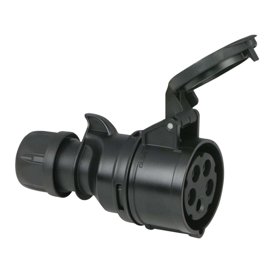 CEE 16 A/400 V 5-pin Plug female Zwart - Turbo Terminal - screwless - IP44