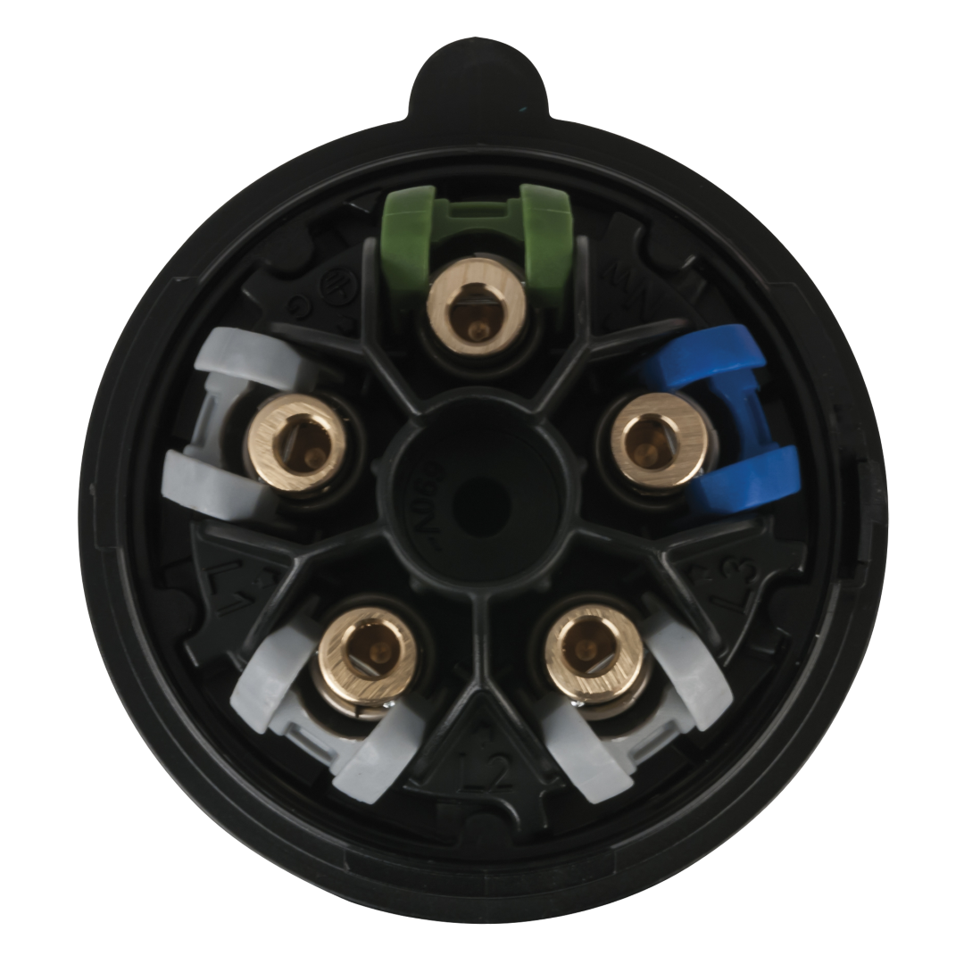 CEE 32 A/400 V 5-pin Plug female Zwart - Turbo Terminal - screwless - IP44