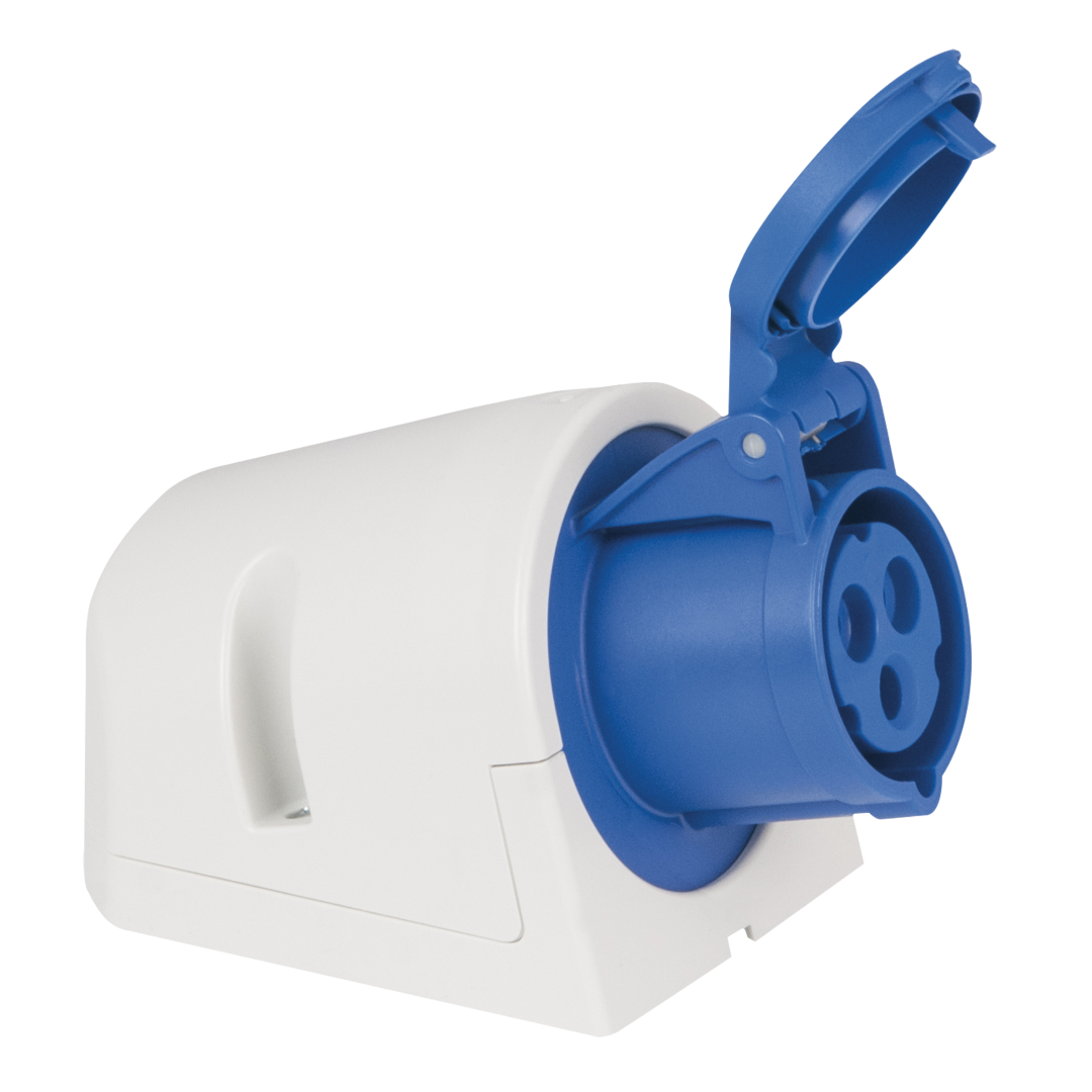 CEE 16 A/240 V 3P Wallmount - female Blauw - IP44