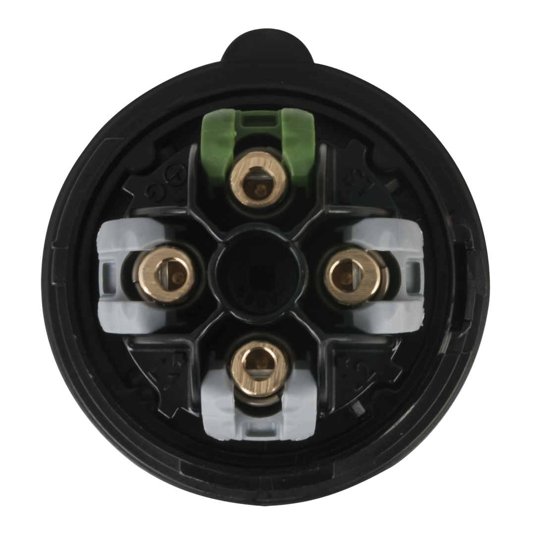 CEE 16 A/400 V - 4P Plug male Zwart - Turbo Terminal - screwless - IP44