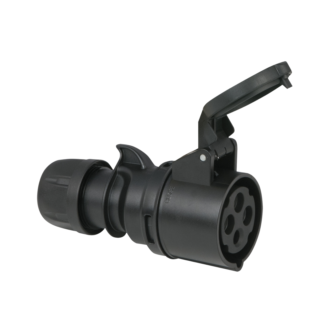 CEE 16 A/400 V 4-pin Plug female Zwart - Turbo Terminal - screwless - IP44