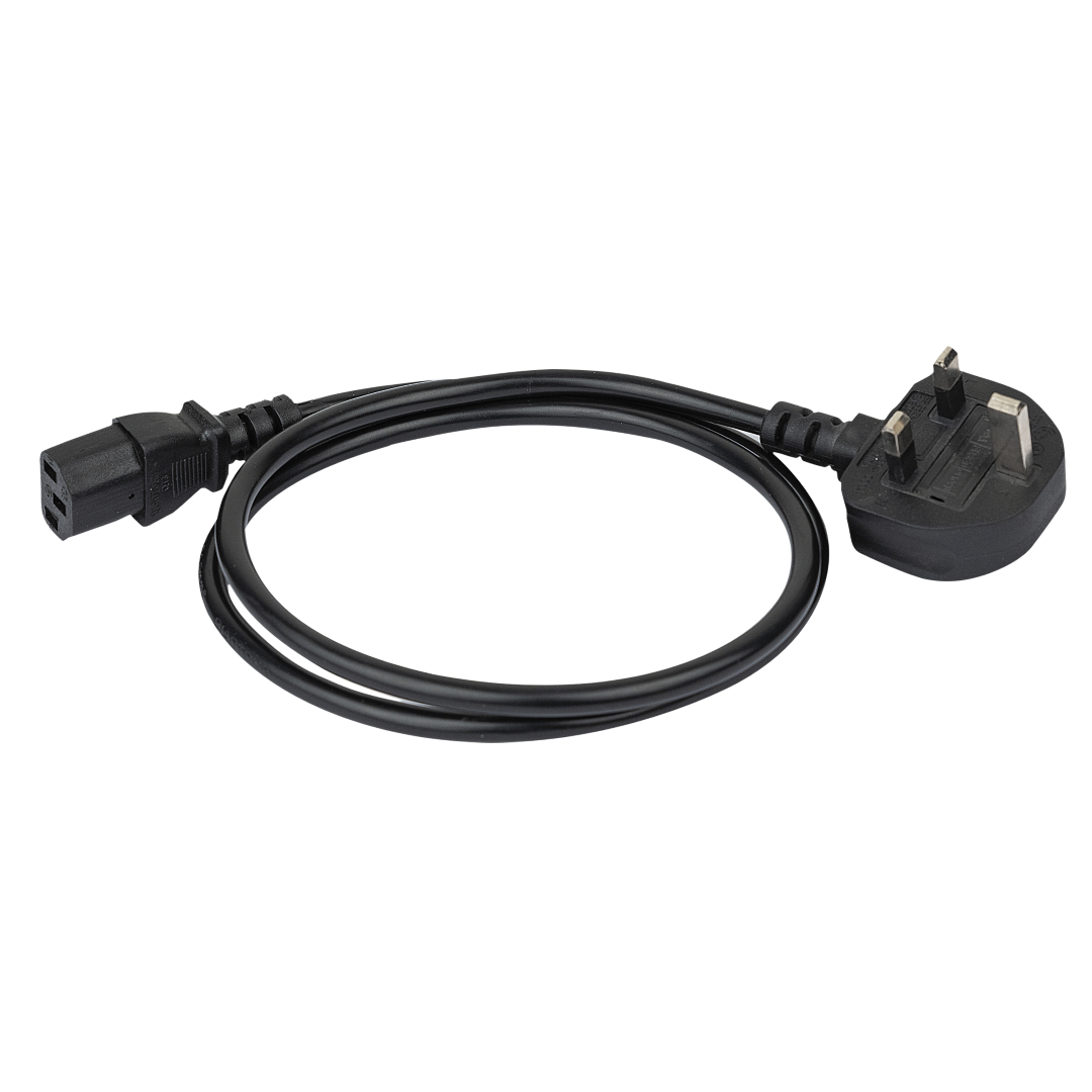 UK BS13 to IEC C13 plug 3x 1.0 mm² 3 m