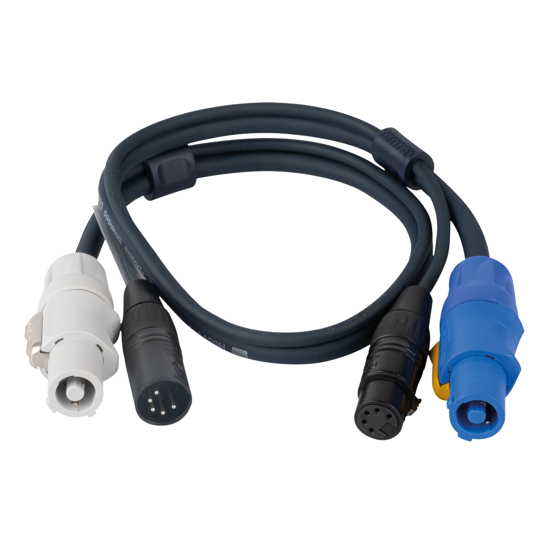 FP18 Hybrid Cable - powerCON & 5-pin XLR - DMX / Power DMX & Stroom - 75 cm