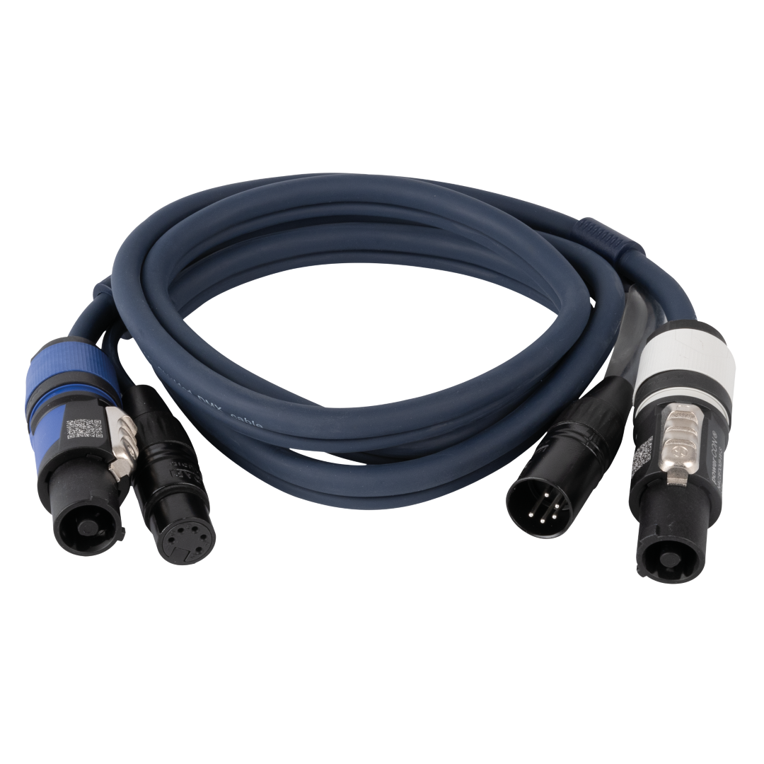 FP18 Hybrid Cable - powerCON & 5-pin XLR - DMX / Power DMX & Stroom - 150 cm