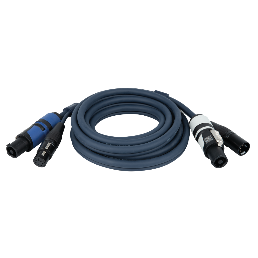 FP18 Hybrid Cable - powerCON & 5-pin XLR - DMX / Power DMX & Stroom - 3 m