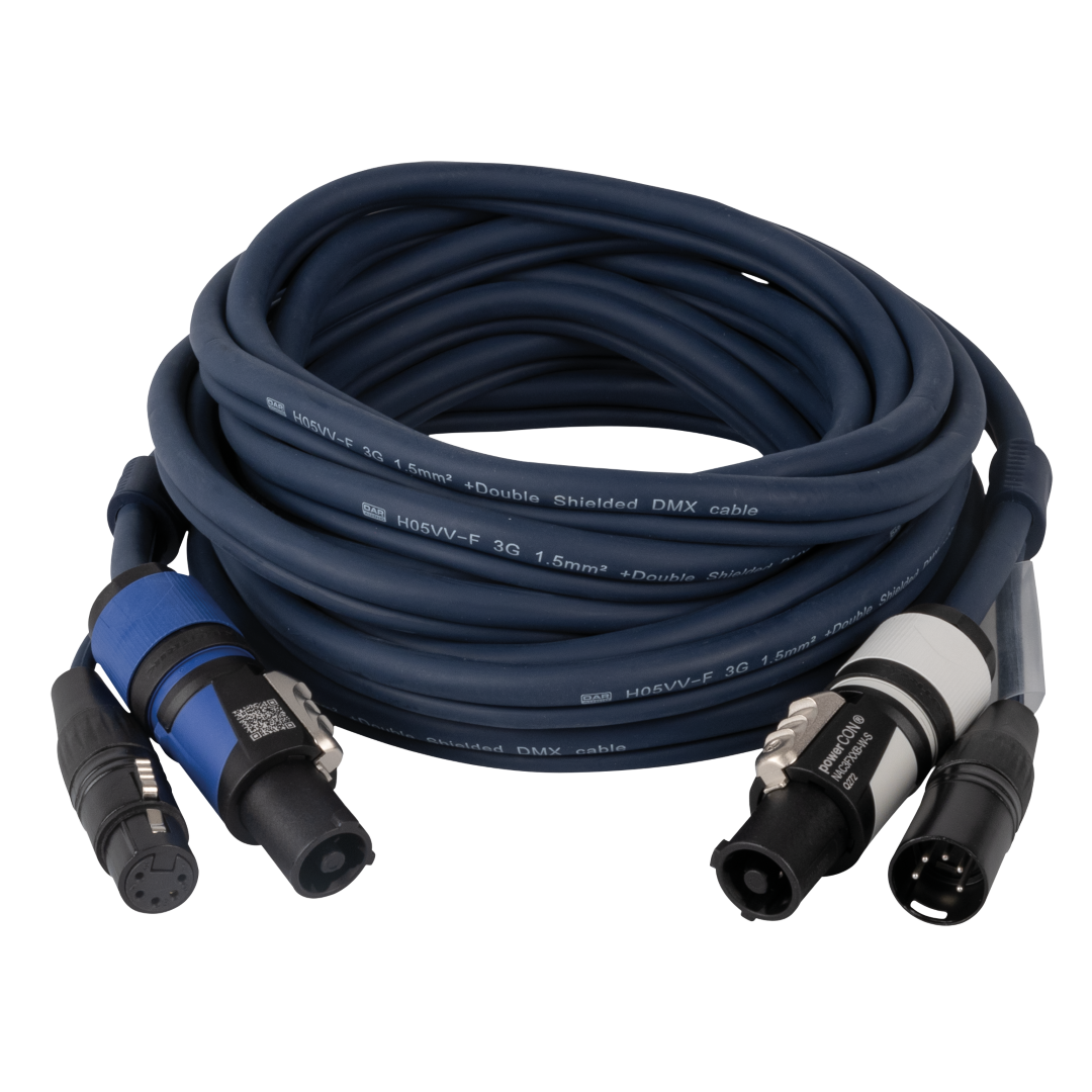 FP18 Hybrid Cable - powerCON & 5-pin XLR - DMX / Power DMX & Stroom - 6 m