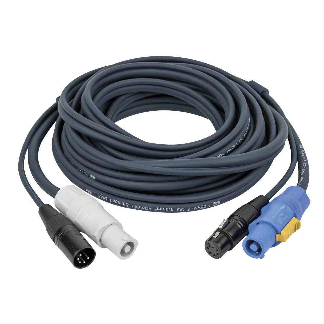 FP18 Hybrid Cable - powerCON & 5-pin XLR - DMX / Power DMX & Stroom - 10 m