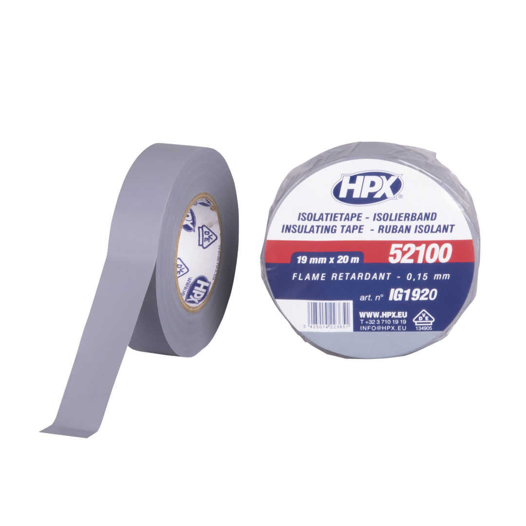 PVC Insulation tape 52100 Grijs - 19 mm / 20 m