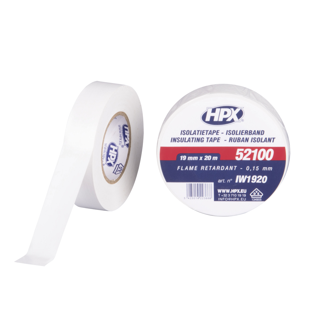 PVC Insulation tape 52100 Wit - 19 mm / 20 m