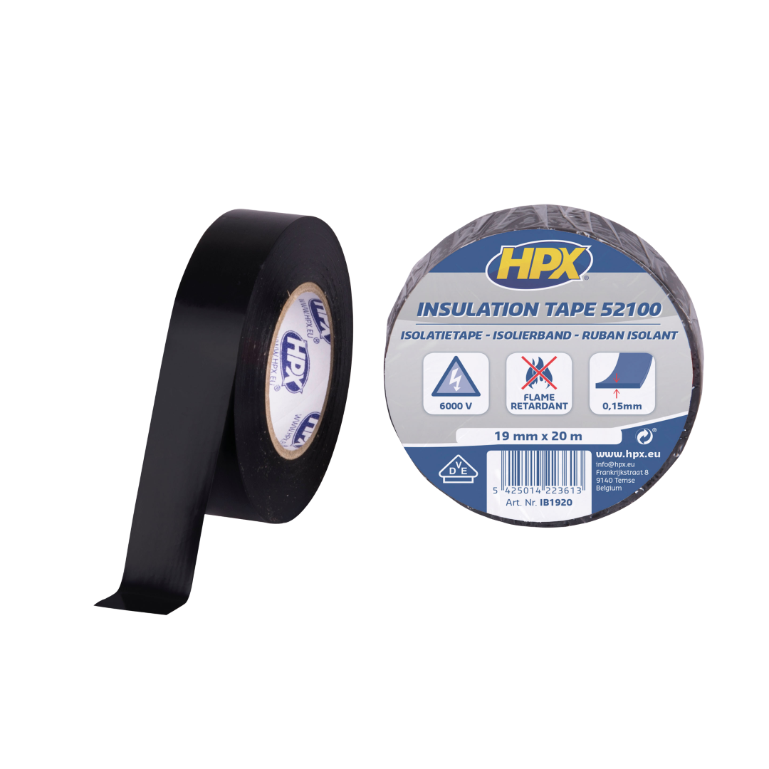 PVC Insulation tape 52100 Zwart - 19 mm / 10 m