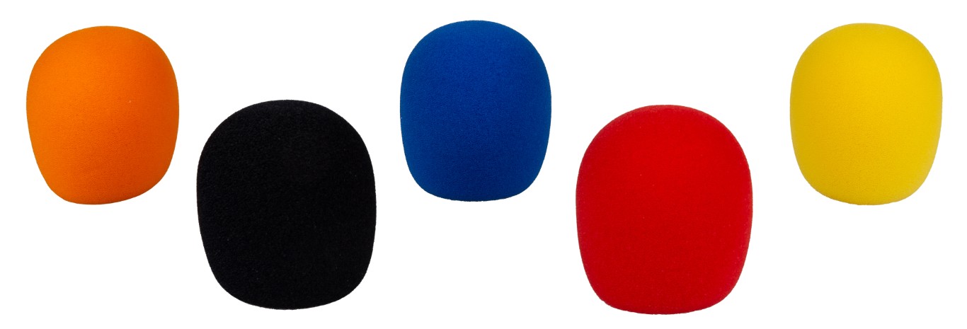 Set met 5 gekleurde microfoon windkappen - WINDSCREEN COLOURED (5 pcs)