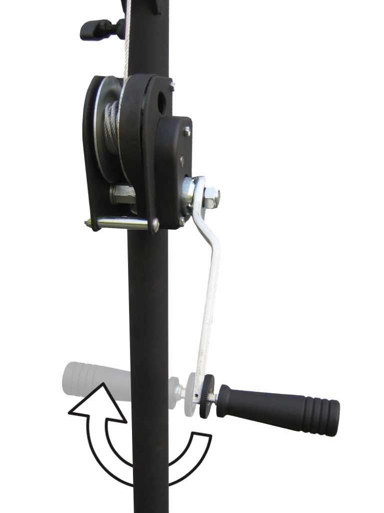 TÜV/GS-gekeurd windup-lichtstatief, min/max hoogte: 1,67m/2,70m max belasting: 70kg - LS-270